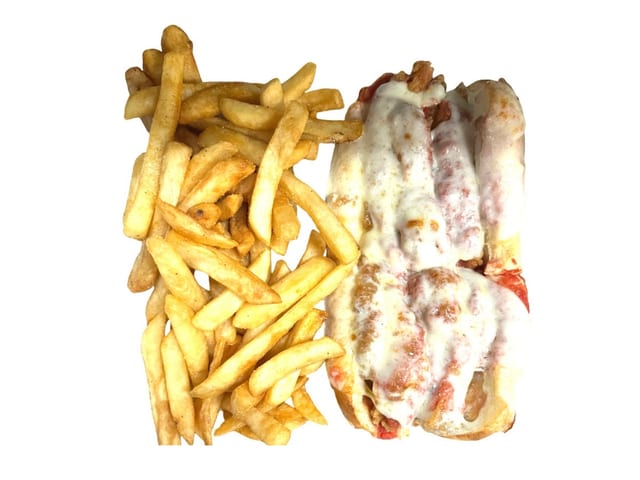 Eggplant Parm Sub W/Fries.
